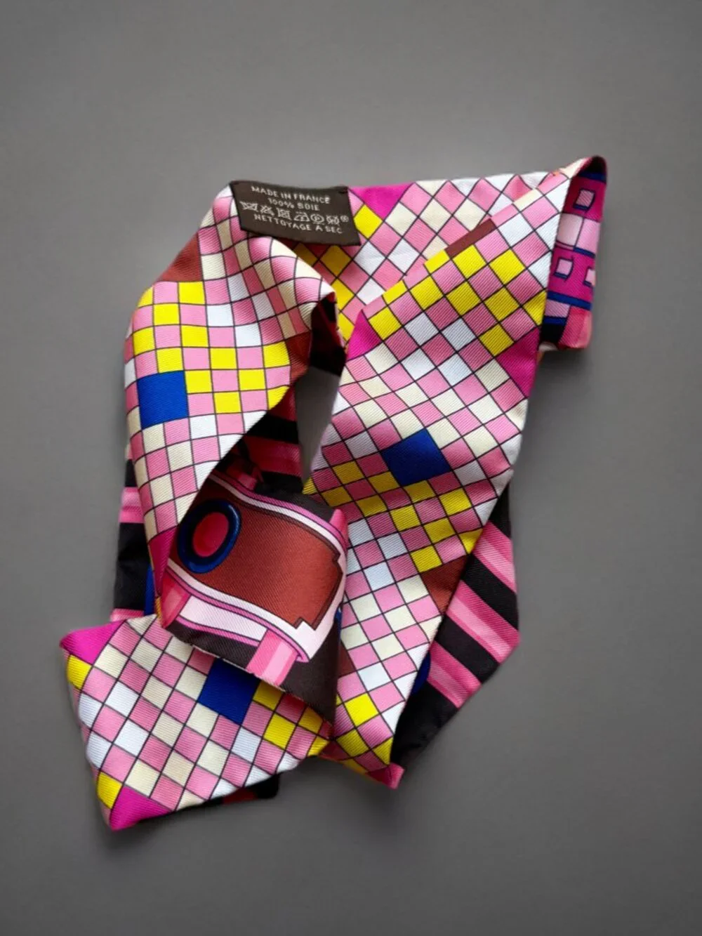 Hermes Multicolor Colliers de Chiens Remix Silk Twilly Scarf
